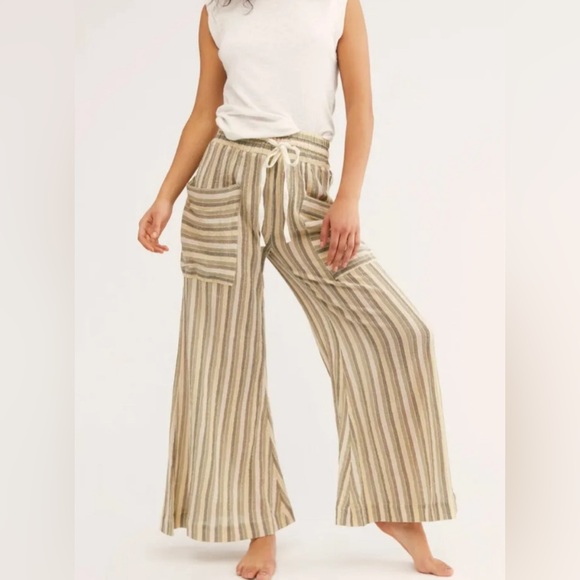 Free People Jones Beach Wide Leg Blue size medium - Picture 2 of 4